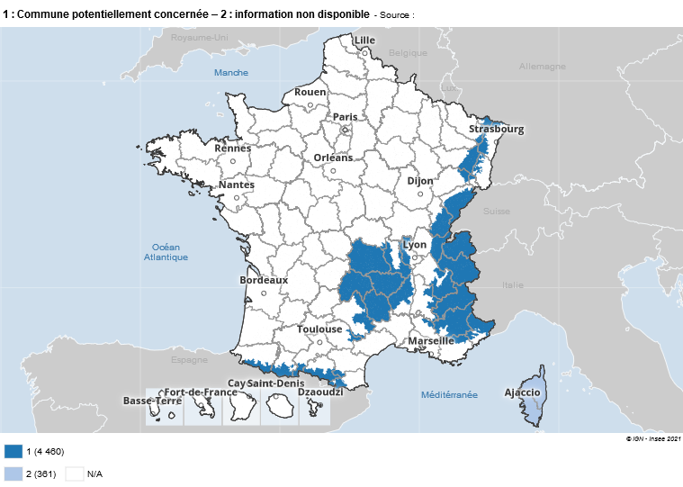 Mappa Francia equipaggiamento invernale